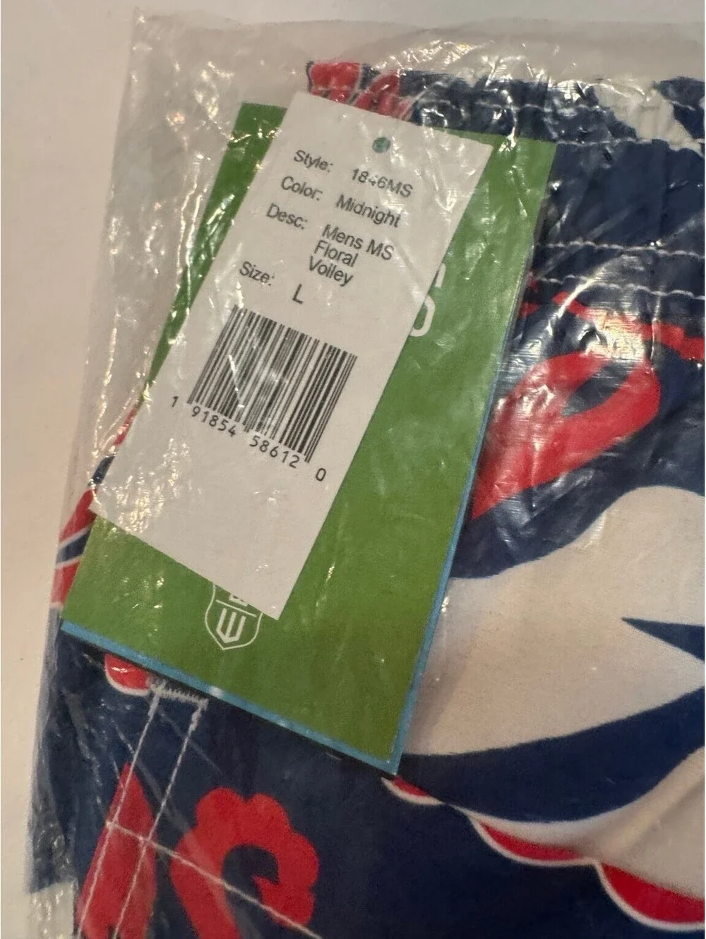 NWT Wes and Willy Ole Miss Floral Volley Swim Trunks Midnight Men’s L
